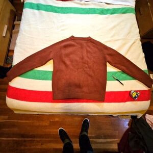 Vintage Patagonia Fisherman's Sweater - Thick Wool - Brown - Made in Hong Kong